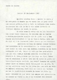 Portada:Carta de Luis Buñuel a Francisco Rabal. Madrid, 28 de noviembre de 1962