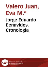 Portada:Jorge Eduardo Benavides. Cronología / Eva M.ª Valero Juan