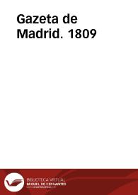 Portada:Gazeta de Madrid. 1809
