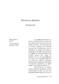 Portada:Presentación. Problemas abiertos / Pablo E. Navarro y Hernán G. Bouvier