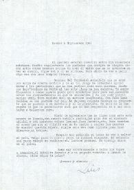 Portada:Carta de Luis Buñuel a Francisco Rabal. 6 de septiembre de 1961