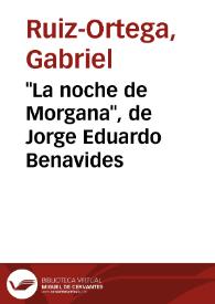 Portada:\"La noche de Morgana\", de Jorge Eduardo Benavides / Gabriel Ruiz Ortega