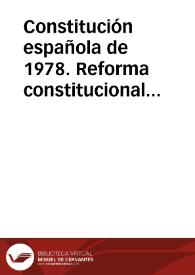 Portada:Constitución española de 1978. Reforma constitucional del artículo 135 (27 de septiembre de 2011)