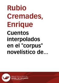 Portada:Cuentos interpolados en el "corpus" novelístico de Gabriel Miró / Enrique Rubio Cremades