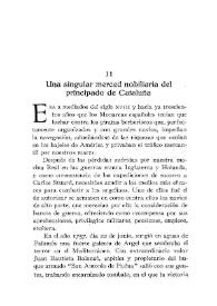 Portada:Una singular merced nobiliaria del principado de Cataluña / El Marqués de Ciadoncha