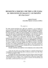 Portada:De Narciso a Narciso o de Tirso a Sor Juana : \"El vergonzoso en palacio\" y \"Los empeños de una casa\" / Margo Glantz