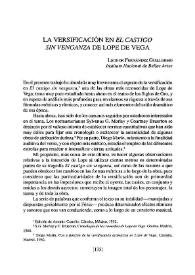 Portada:La versificación en "El castigo sin venganza" de Lope de Vega / Leonor Fernández Guillermo