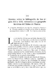 Portada:Apuntes sobre la bibliografía de los siglos XVI y XVII, referentes a la geografía histórica del Reino de Murcia / Abelardo Merino