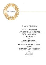 Portada:Reflexiones sobre la violencia y el teatro para la infancia y la juventud / por Consuelo Valcarce Burgos