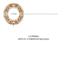 Portada:La prensa ante el II Congreso Nacional