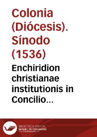 Portada:Enchiridion christianae institutionis in Concilio prouinciali Coloniensi editum...