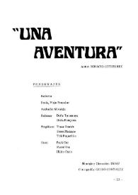 Portada:\"Una aventura\" (obra de teatro para niños) / Ignacio Gutiérrez