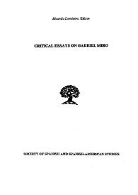 Portada:Critical Essays on Gabriel Miró / Ricardo Landeira, Editor