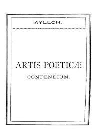 Portada:Artis poeticae compendium / auctore Patre Joachimo Ayllon, S.J... in lingua latina ab illo compositum ... et in hispanicam ab Aloisio Cordero translatum