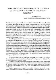 Portada:Reflexiones alrededor de la \"Loa para el auto sacramental de \"El divino Narciso\"\"