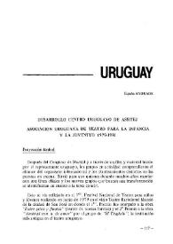 Portada:Informe de Uruguay. Desarrollo Centro Uruguayo de ASSITEJ. Asociación Uruguaya de Teatro para la Infancia y la Juventud 1979-1981