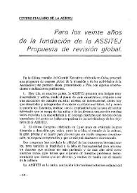 Portada:Para los veinte años de la fundación de la ASSITEJ. Propuesta de revisión global