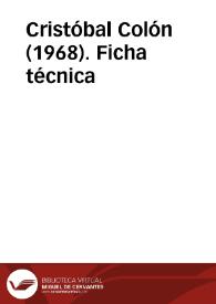 Portada:Cristóbal Colón (1968). Ficha técnica