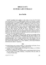 Portada:Bibliografía de Pedro Laín Entralgo / Juan Padilla