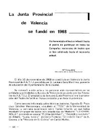 Portada:La Junta Provincial de Valencia se fundó en 1968 / M.ª Teresa Bas