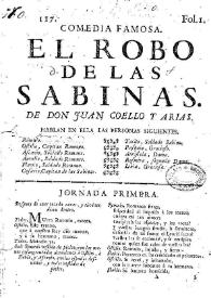 Portada:El robo de las Sabinas / de Don Juan Coello y Arias