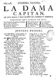 Portada:La dama capitan / de Don Diego y Don Joseph de Figueroa y Cordova