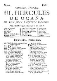 Portada:El Hercules de Ocaña / de Don Juan Bautista Diamante