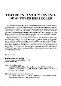 Portada:Boletín Iberoamericano de Teatro para la Infancia y la Juventud, núm. 51 (mayo-agosto 1991). Teatro infantil y juvenil de autores españoles (continuación)