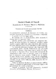 Portada:Società Reale di Napoli. Accademia di Science Morali e Politiche. Concorso per il premio quinquennale 1932-1933