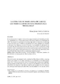 Portada:La otra voz de María Rosa de Gálvez: las traducciones de una dramaturga neoclásica / María Jesús García Garrosa