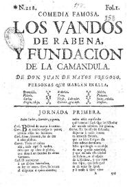 Portada:Los vandos de Rabena y fundacion de la Camandula / de don Juan de Matos Fregoso [sic]
