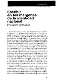 Portada:Escribir en los márgenes de la identidad nacional / Fernando Cordobés