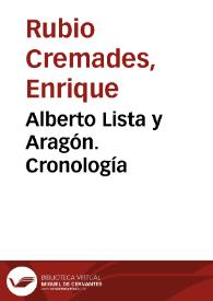 Portada:Alberto Lista y Aragón. Cronología