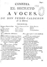 Portada:El secreto a voces / de Don Pedro Calderon de la Barca
