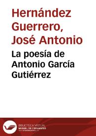 Portada:La poesía de Antonio García Gutiérrez