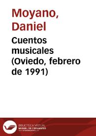 Portada:Cuentos musicales (Oviedo, febrero de 1991)