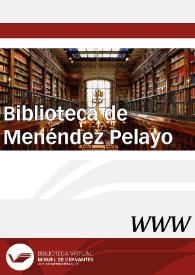 Portada:Biblioteca de Menéndez Pelayo / Germán Vega García-Luengos, Rosa Fernández Lera y Andrés del Rey Sayagués