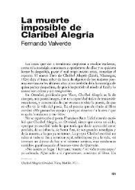 Portada:La muerte imposible de Claribel Alegría [Reseña] / Fernando Valverde