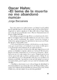 Portada:Oscar Hahn : "El tema de la muerte no me abandonó nunca" / Jorge Boccanera