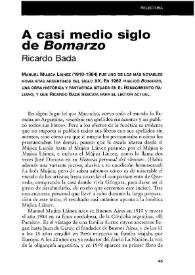 Portada:A medio siglo de \"Bomarzo\" / Ricardo Bada