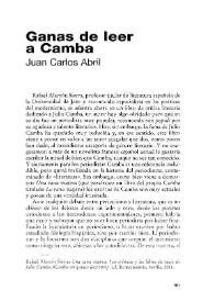 Portada:Ganas de leer a Camba / Juan Carlos Abril