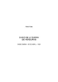 Portada:Diario de la Guerra de Honduras: 30 de enero-30 de abril 1924 / Mario Rivas