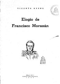 Portada:Elogio de Francisco Morazán / Vicente Saenz