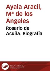 Portada:Rosario de Acuña. Biografía / Mª de los Ángeles Ayala Aracil