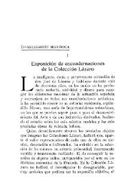 Portada:Exposición de encuadernaciones de la Colección Lázaro / Vicente Castañeda