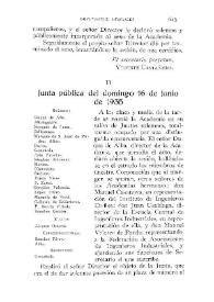 Portada:Junta pública del domingo 16 de junio de 1935 / Vicente Castañeda