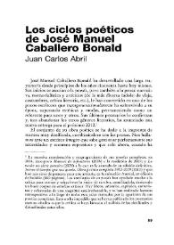 Portada:Los ciclos poéticos de José Manuel Caballero Bonald / Juan Carlos Abril