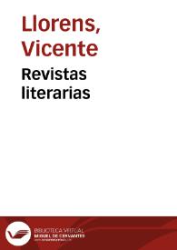 Portada:Revistas literarias / Vicente Lloréns