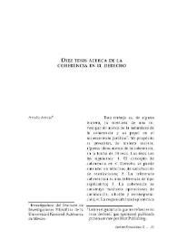 Portada:Diez tesis acerca de la coherencia en el derecho / Amalia Amaya