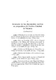 Portada:Inventario de los documentos escritos en pergaminos del Archivo Catedral de Valencia [VII] [Continuación] / Elías Olmos Canalda